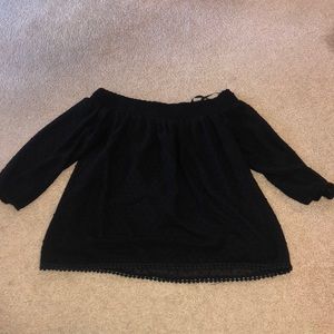 Black, polka dot off the shoulder top